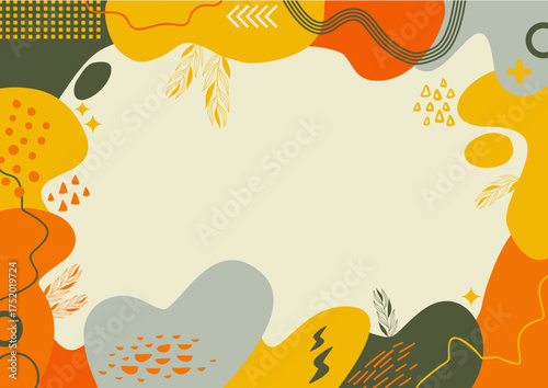 Background aesthetic abstract ,leaf background, hand drawn minimal background