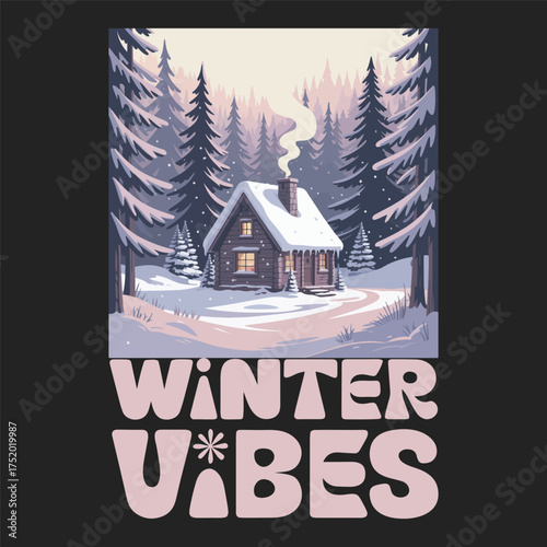Winter Cabin in Soft Hues