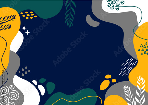 Background aesthetic abstract ,leaf background, hand drawn minimal background