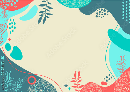 Background aesthetic abstract ,leaf background, hand drawn minimal background