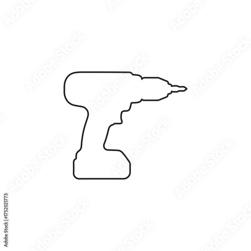 Vector outline icon of a cordless drill