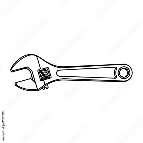 Adjustable wrench tool illustration.