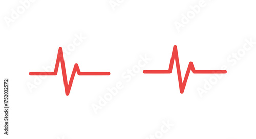 Heartbeat line icon. Red EKG ECG pulse rate cardiogram. Medical healthcare concept. Heart rhythm wave. Cardiology symbol for hospital clinic. Life monitoring vector graphic.