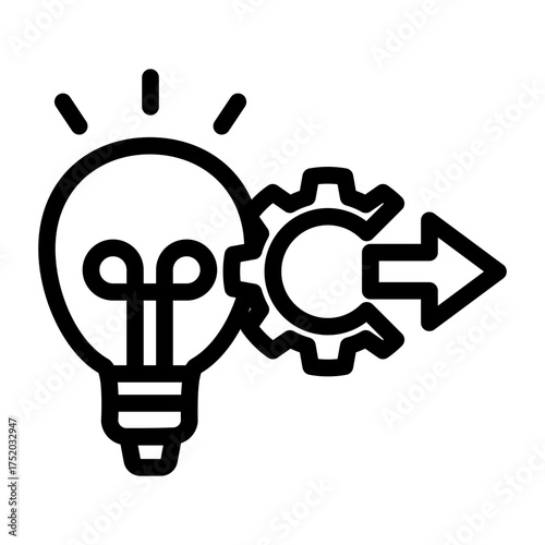 Innovation Realization Implementation icon from the Personal Growth icon collection (Outline Style)