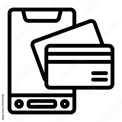 Mobile Transaction Card icon from the Personal Growth icon collection (Outline Style)