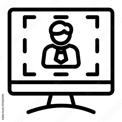 Facial Biometric Identification icon from the Personal Growth icon collection (Outline Style)