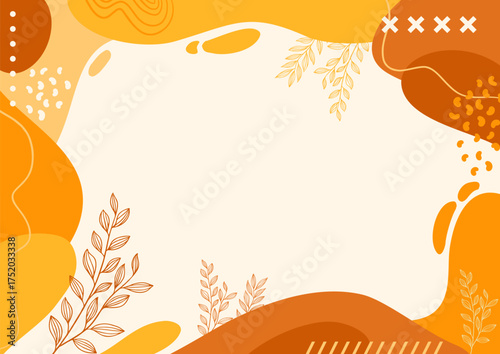 Background aesthetic abstract ,leaf background, hand drawn minimal background