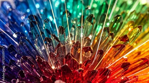 Vibrant crystal shards refract light creating a mesmerizing background