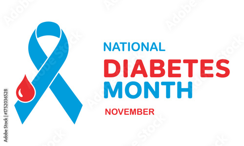 National Diabetes Month, Awareness, Screening, Prevention, and Care in November, vector illustration