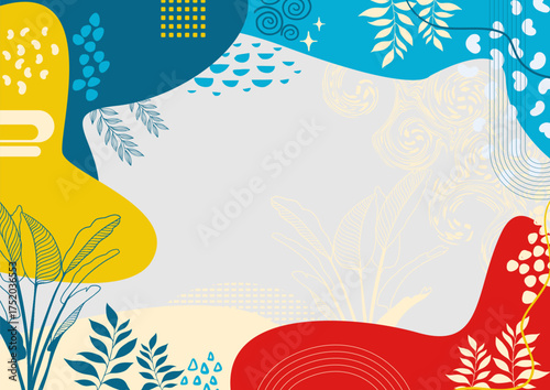Background aesthetic abstract ,leaf background, hand drawn minimal background