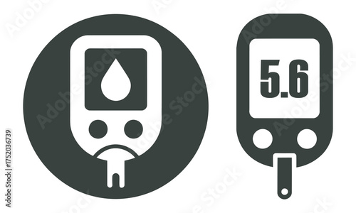 Blood Glucose Level 5.6 Healthy Range, Prediabetes Screening, and Diabetes Testing Icons, vector illustration