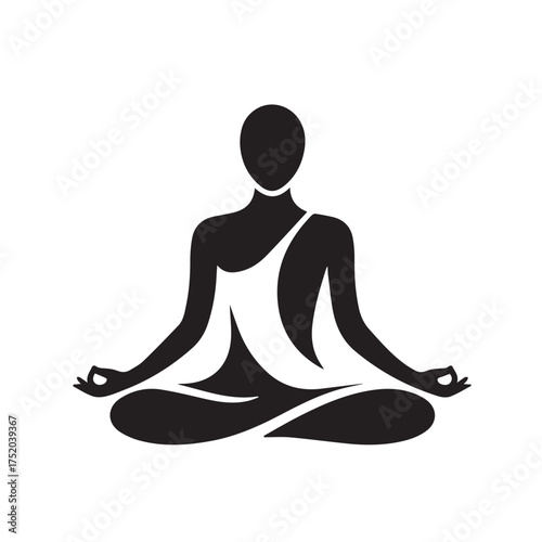 A person is doing yoga or meditating
