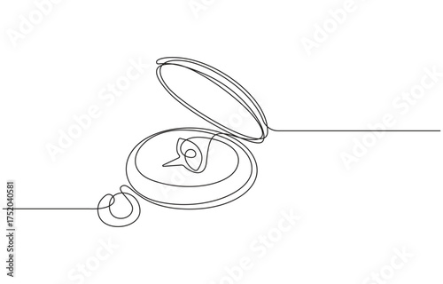 Orienteering compass continuous line editable stroke line compass line continuous drawing vector,