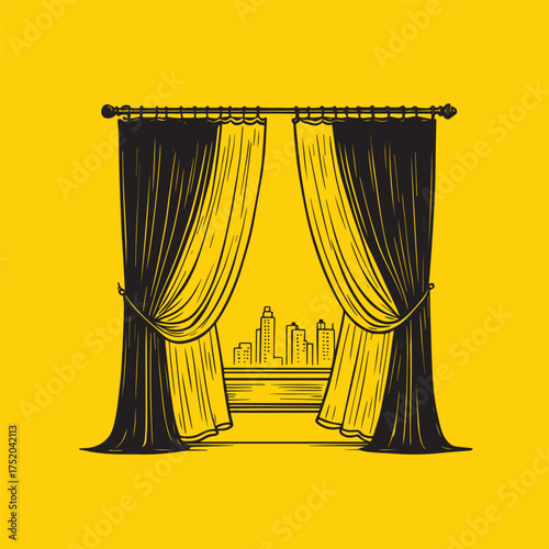 Curtain Design vector illustration
