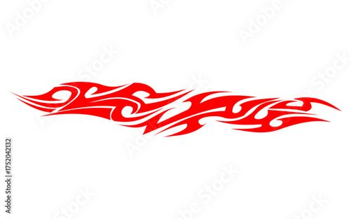 Fiery Design: A striking red flame design, evoking energy and dynamism, is elegantly displayed, offering a versatile visual for various applications.