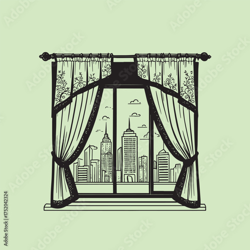 Curtain Design vector illustration
