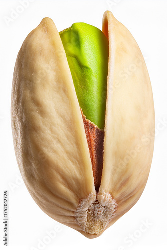Detailed macro image of pistachio nut encouraging innovative ideas for sustainable agriculture and healthy living for future generations

