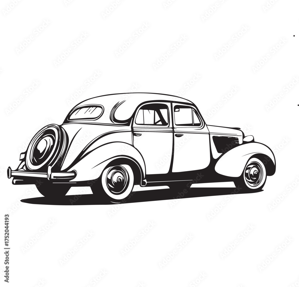 Fototapeta premium retro car vector illustration