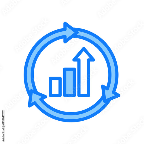 Continuous Improvement blue icon 