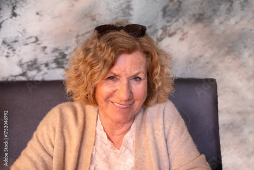 Wallpaper Mural smiling senior woman with curly hair Torontodigital.ca