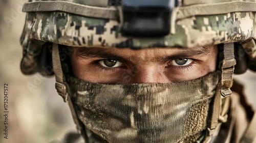 Person Wearing Helmet Close-Up