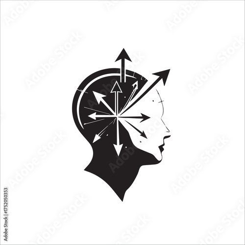 Abstract Human Thought Icon Minimalist Vector Illustration for Psychology or Business Concept