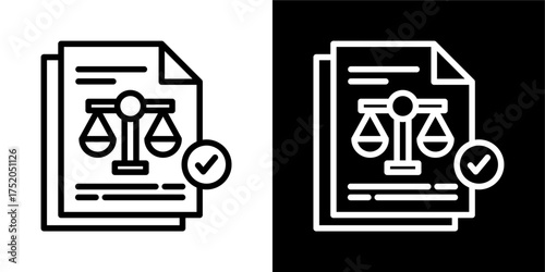 Legal Document  Icon Of Flat Black And White Style Vector 