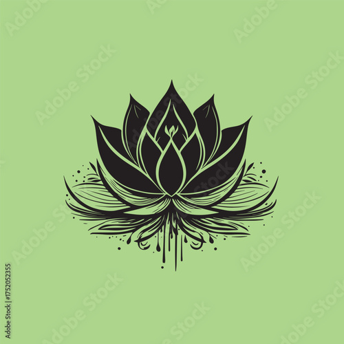 Simple Water Lily or lotus Minimalist Symbol