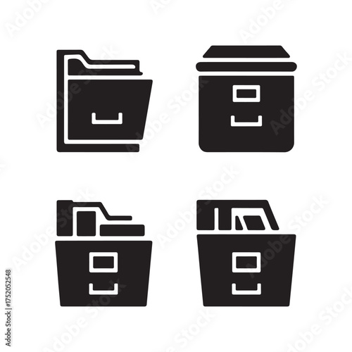Filing Cabinet File Archive Icons