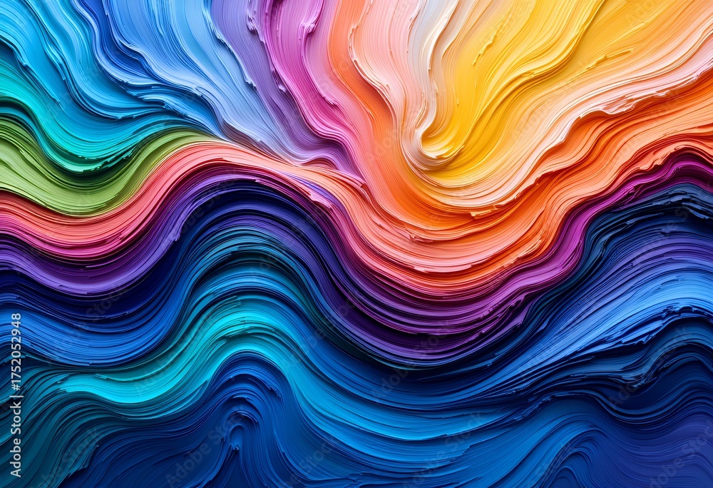 Fototapeta premium Vivid multicolored swirling layered patterns creating dynamic flowing texture with fluid movement