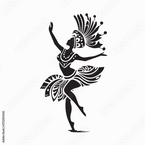 Brazilian Carnival Dance Logo Vector Design Illustration on white background
