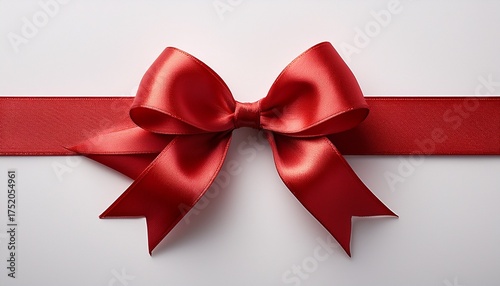 red ribbon bow on white background