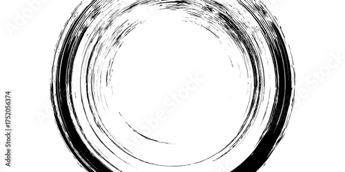 Black mascara circular texture, brush stroke isolated on white background. vector illustration eps10