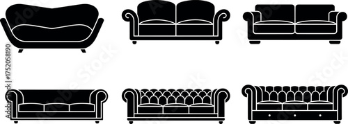 sofa, couch, seat, lounge, chair, design, vector, icon, home, decor, interior, modern, stylish, furniture, silhouette, modern sofa, couch design, interior decor, 