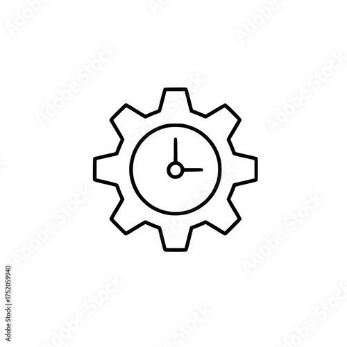Clock Gear Icon Time Management, Workflow, Schedule, and Efficiency Symbol - Illustration 10_Page 10