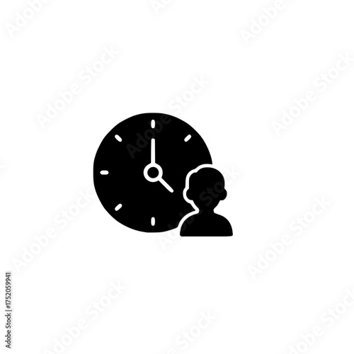 Time Management Icon - Business and Productivity Illustration for Website or App Design