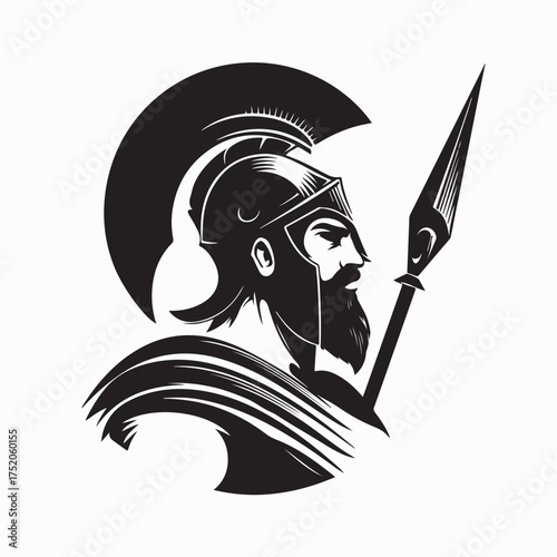 Ancient Spartan Hero Leonidas Mascot Vector Art on white background