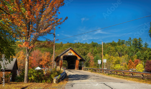 Historic Squam River Covered Bridge in NH