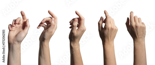 Wallpaper Mural Hand with finger extended in clicking gesture, woman touching virtual button or screen, concept of Torontodigital.ca