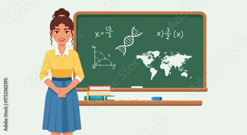 Teacher Explaining Science and Geography in the Classroom.