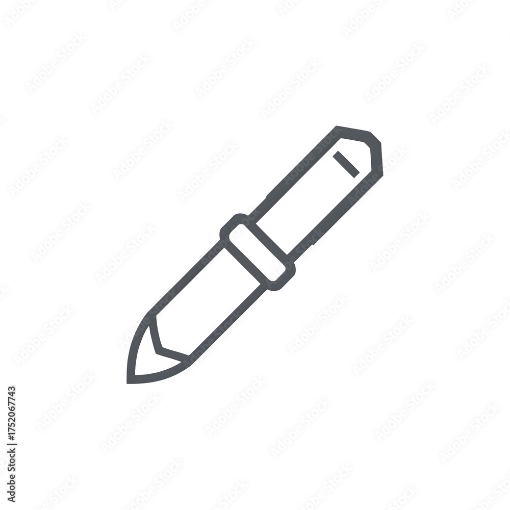 Fototapeta premium Outline Icon of a Woodworking Marking Knife
