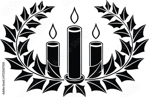 Advent Candle Illustration. Christmas Advent Design. Holiday Season Artwork. Advent Wreath Illustration. Festive Candle Design. Advent Celebration Artwork. Christian Holiday Illustration