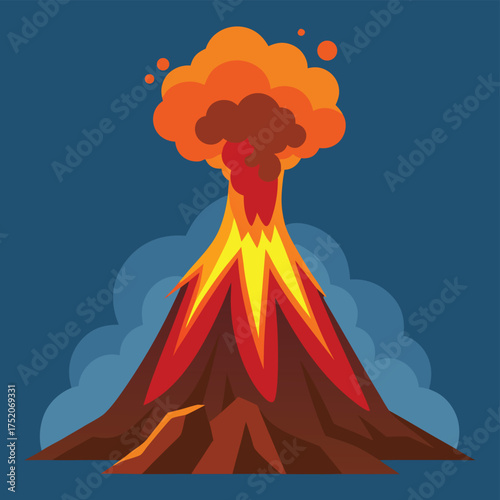 volcano eruption with lava
