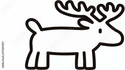 Cartoon reindeer icon for Christmas apps and holiday projects
