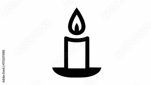  candle on plate icon for holiday apps and festive projects
