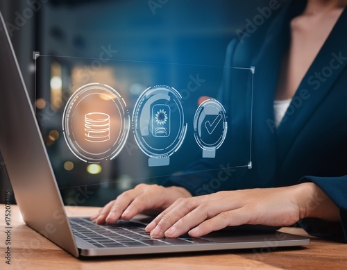 hand using laptop while choose to accept internet cookies policy or reject customer data privacy concept that allow web browser to collect user data to resell or use for marketing purpose
