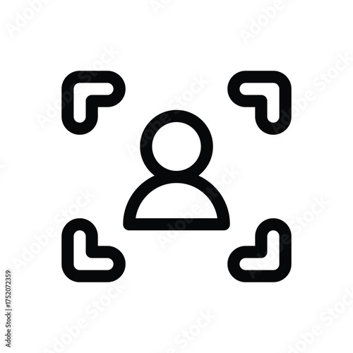 face recognition outline icon vector design good for web or mobile app