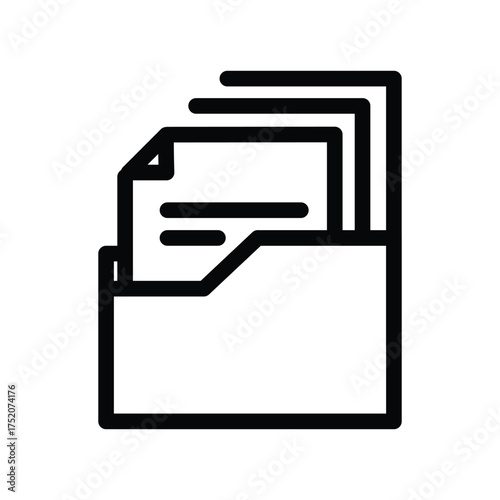 document folder outline icon vector design good for web or mobile app