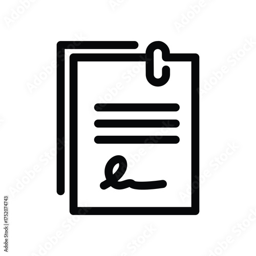 signed contract outline icon vector design good for web or mobile app