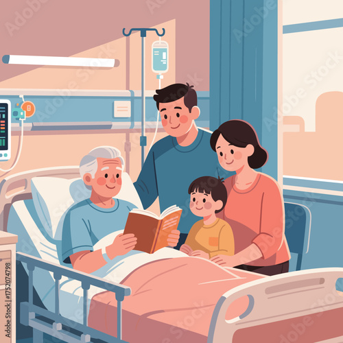 Heartwarming Family Visit to Grandfather in Hospital